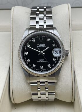 9.8新帝舵公主系列精钢18K白金圈自动机械腕表32MM钻石女表72034
