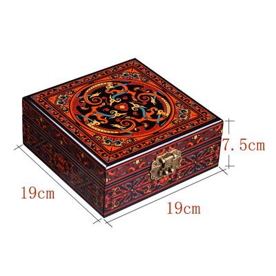 高档复高古风纹漆器首饰汉盒古典木质荆楚中国礼品盒端礼盒包装定