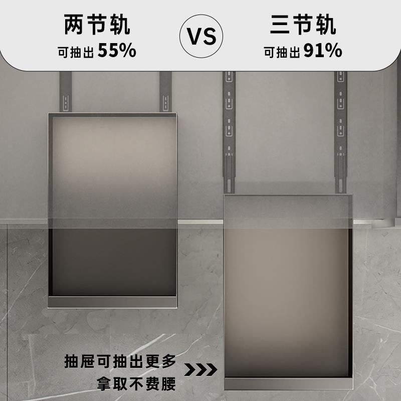 厨房抽拉式篮置架柜内抽屉橱柜抽GVP屉式调料收纳拉盒物水槽下收