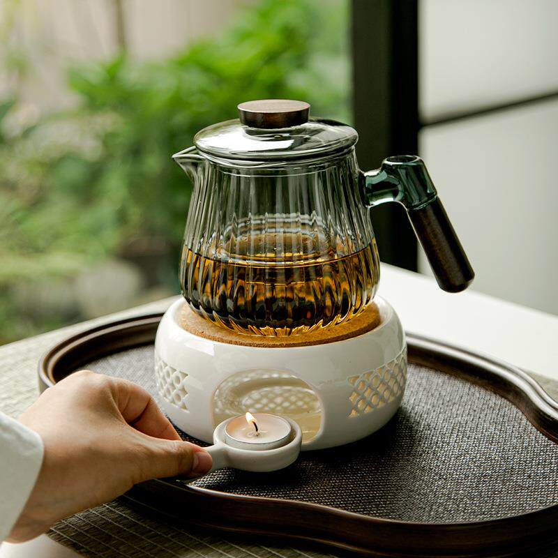 花茶壶套装蜡烛加热底座耐高温玻