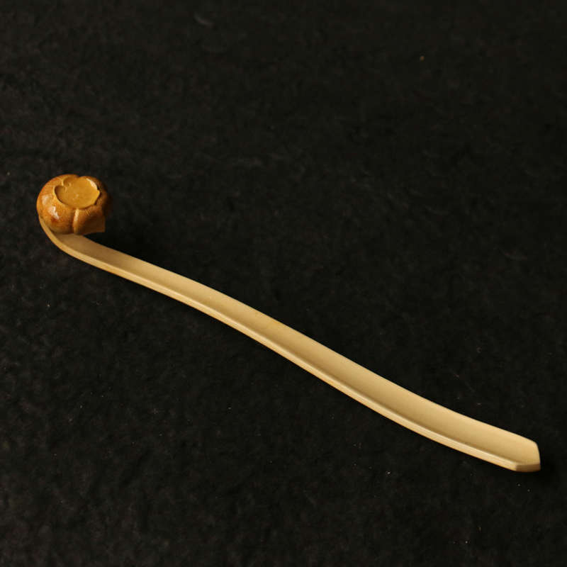 精品纯手工雕刻天然老玉竹一体如意手把件竹雕把玩文房雅器小摆件