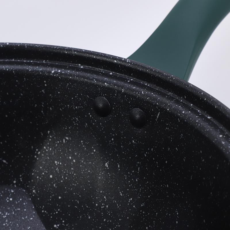 家用平底微压炒菜锅麦饭石电磁炉炒锅炒菜不沾锅一锅多用可炒可炖