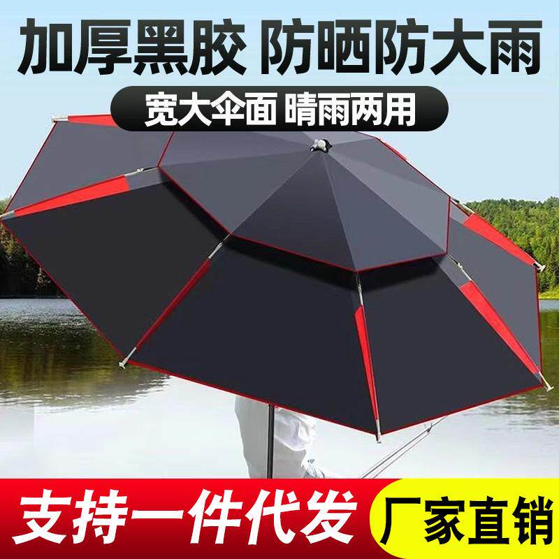 新款2024钓鱼伞大钓伞钓鱼遮阳专用雨伞加厚防晒帐篷伞户外拐杖伞