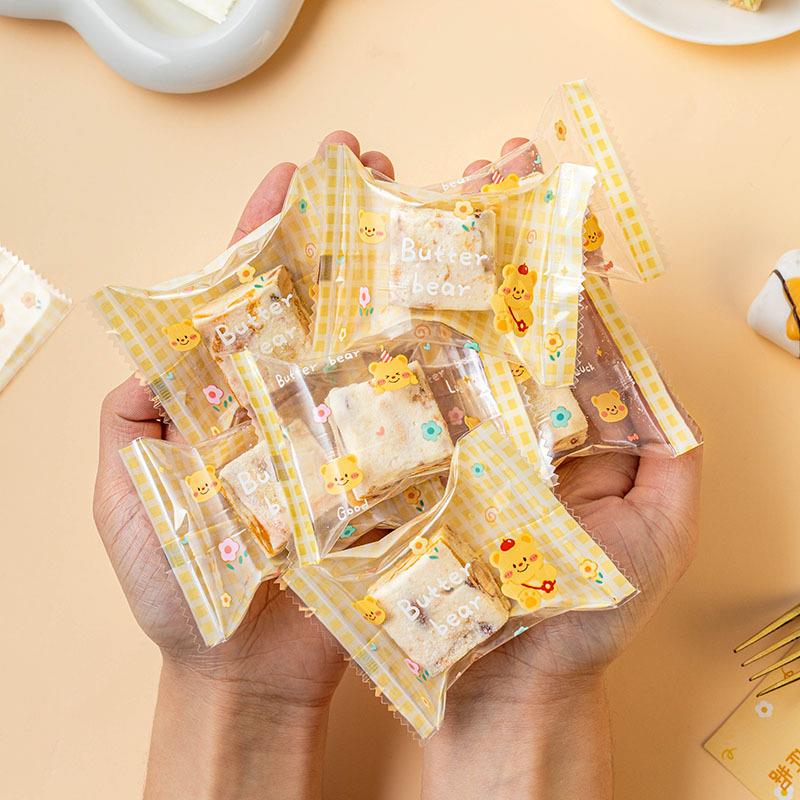 雪花酥包装袋通明机封袋烘焙奶枣牛轧糖曲奇饼干糖果纸糖纸袋子盒
