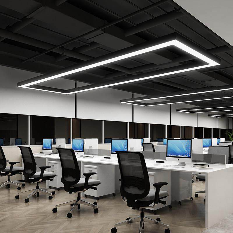办公室吊灯长方形led长条灯现代简约会议室大厅灯工业风办公灯具