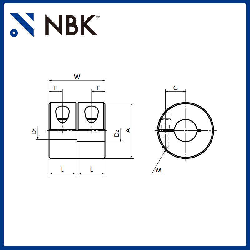 NBK MRG-C刚性联轴器 - 夹紧型 铝合金 厂家直供 16-65c