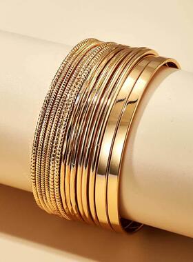 14PCSSET Multi Layers Punk Gold Brlet Bangles Sets