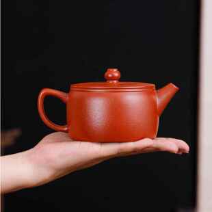 手工橘皮朱泥汉瓦壶正宗紫砂茶壶茶具高端紫砂壶可提转家用凤鸣壶