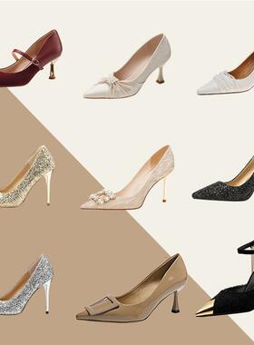 高跟鞋合集样板房衣帽间鞋柜现代轻奢女鞋单鞋陈设道具鞋衣柜软装