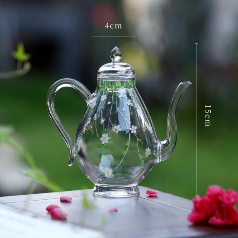 春季绿茶器小清新高硼硅耐热玻璃仿宋执壶茶壶绿茶专用泡茶壶单壶
