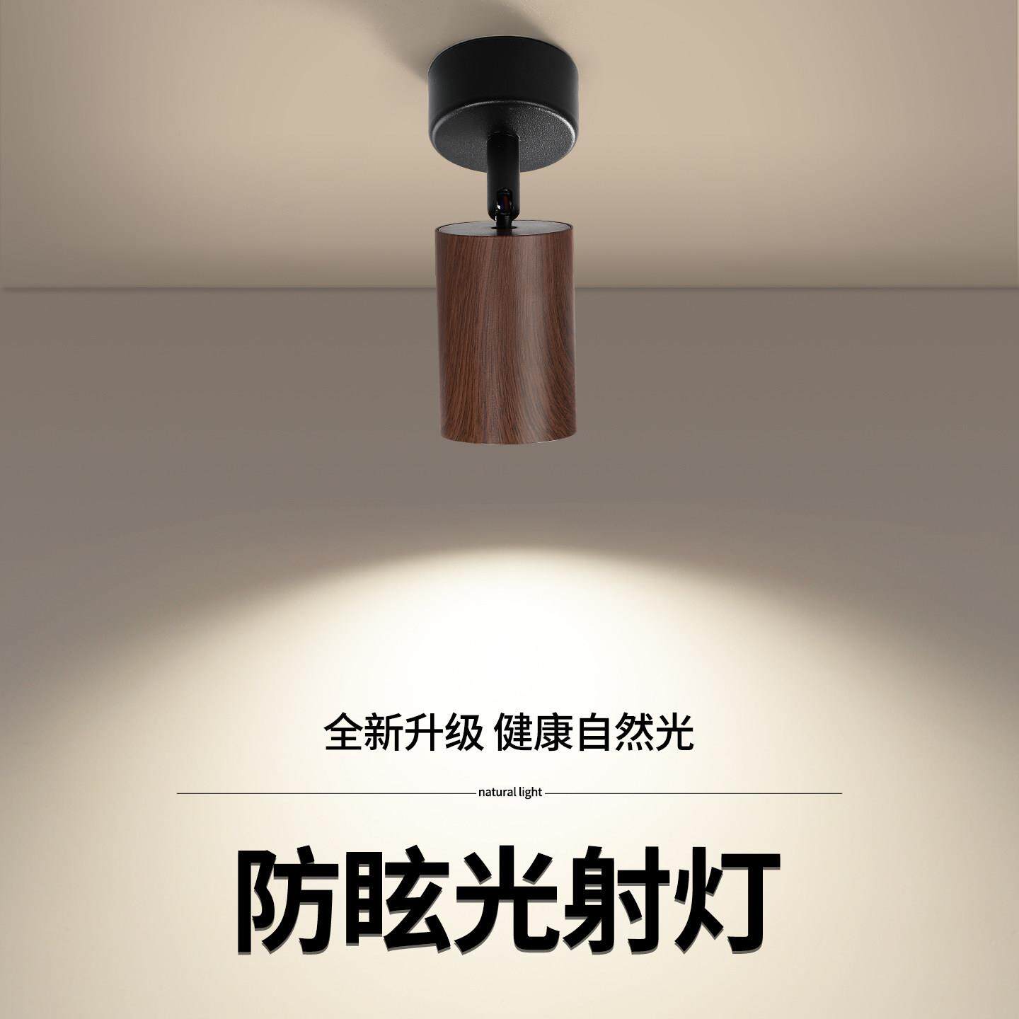 中古胡桃木色客厅照画造景可角调护度JY-MWXDS走过廊道防眩射灯明