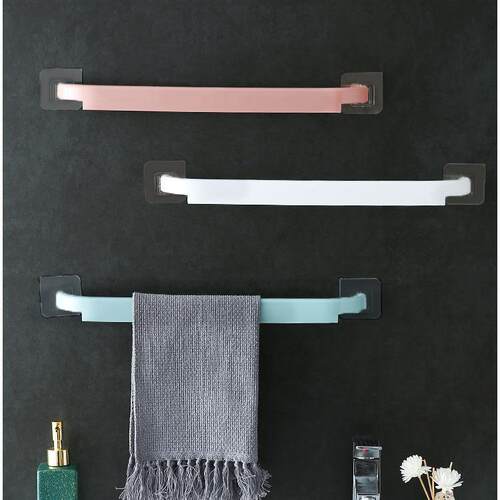 No-drill towel bar for bathroom, no-drill single rod slipper