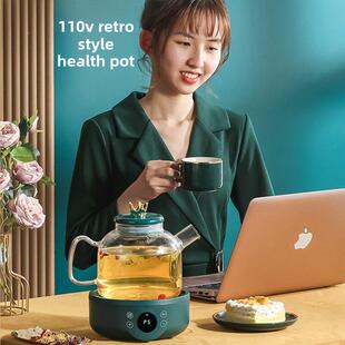 110V伏美规多功能养生壶泡茶壶玻璃壶家用燕窝机花茶壶迷你全自动