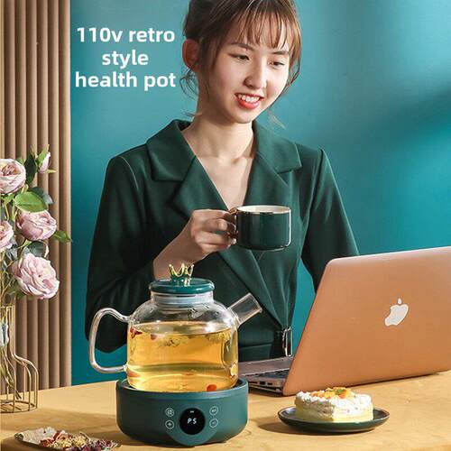 110V伏美规多功能养生壶泡茶壶玻璃壶家用燕窝机花茶壶迷你全自动