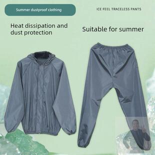 男士防尘工作服夏季薄款防尘服岩棉防护服工地外穿打磨透气工作服