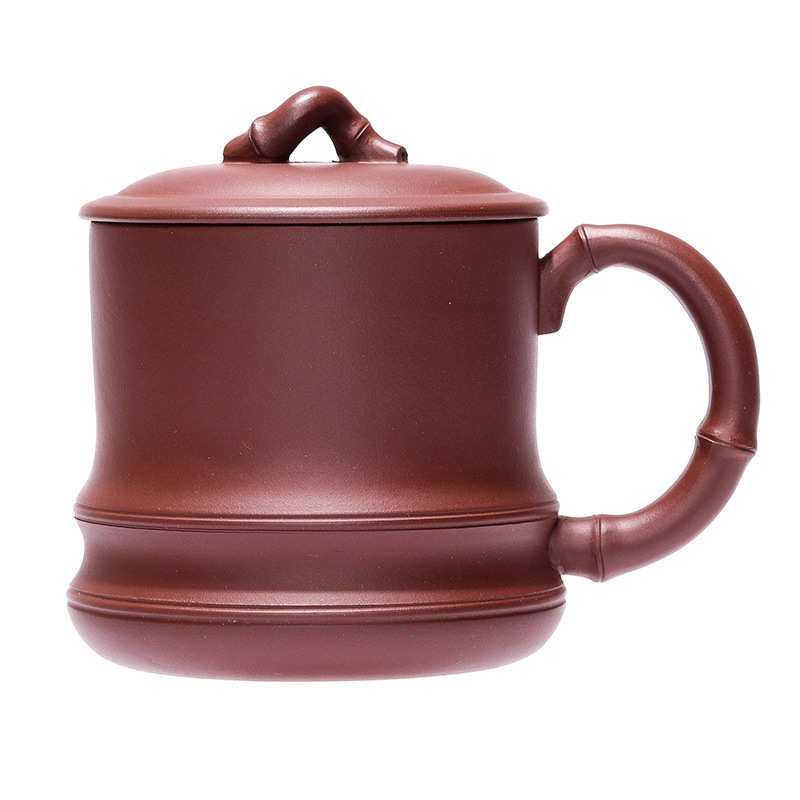 竹杯泡茶办公室素批发宜兴泥礼品套装段款紫砂杯紫大容量茶具原矿