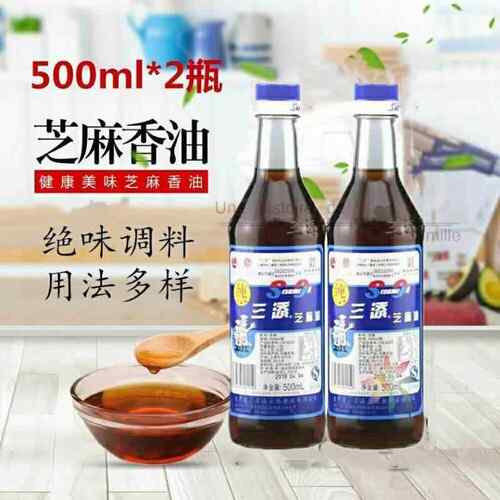 三添芝麻油旗舰店小磨香油纯香凉拌炒菜火锅油碟500ml*1大瓶包装