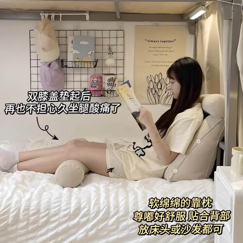 宿舍靠枕床头大学生寝室上下铺床上三角靠垫大靠垫拉炼 炼 可拆洗