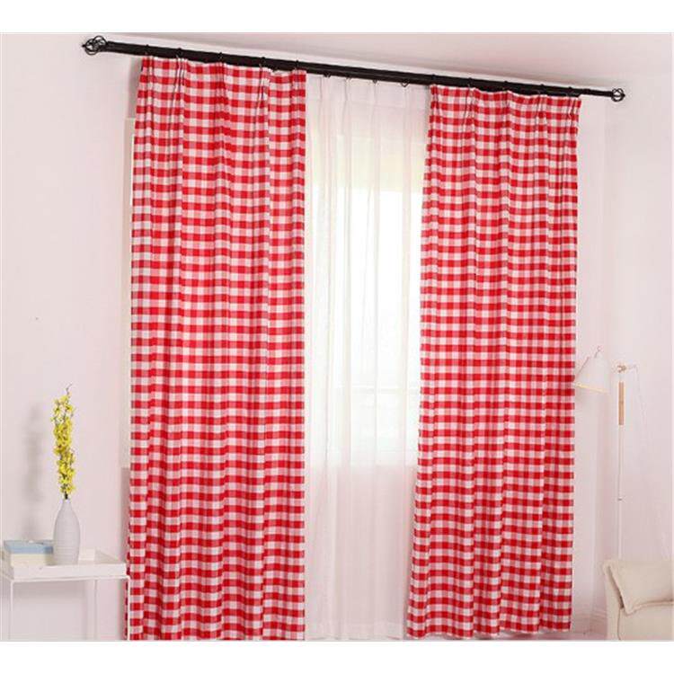 黑白格子现代简约中式窗帘布料卧室客厅书房落地窗飘窗魔术贴黏贴