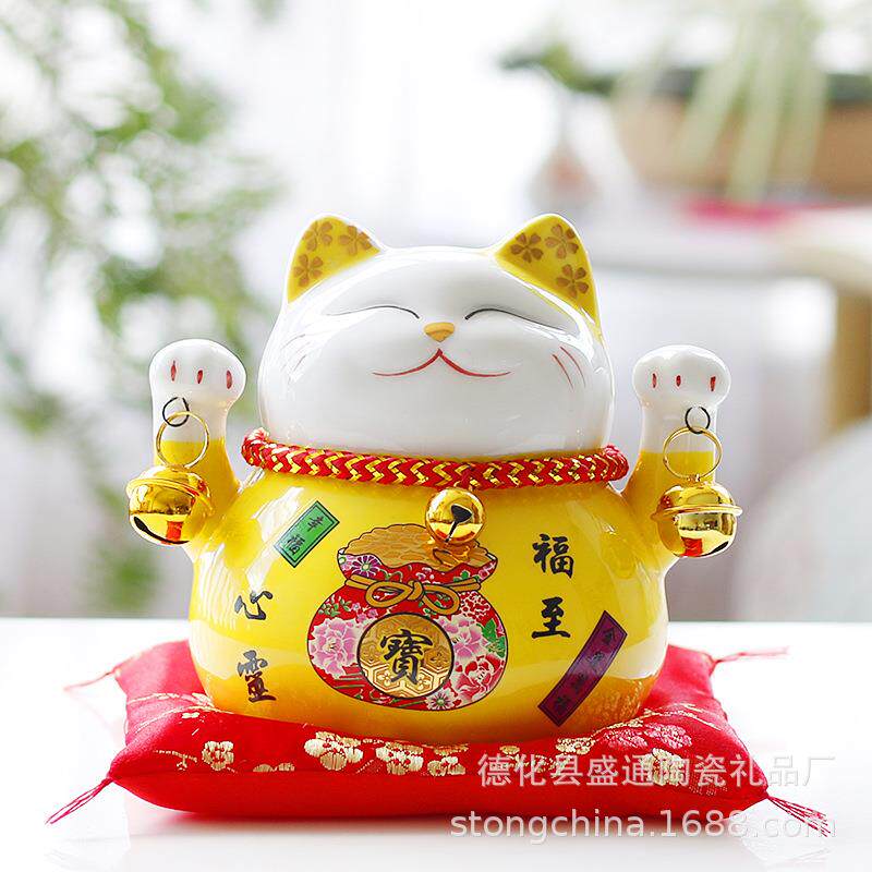 陶瓷工艺品招猫家居创意礼品摆件储蓄罐店铺收银台办公桌摆件