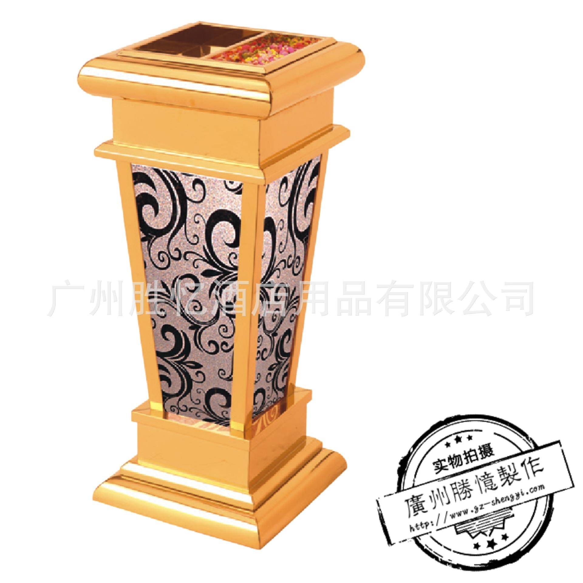 宝钻玻璃花色座地烟灰桶高档酒店KTV电梯口垃圾桶
