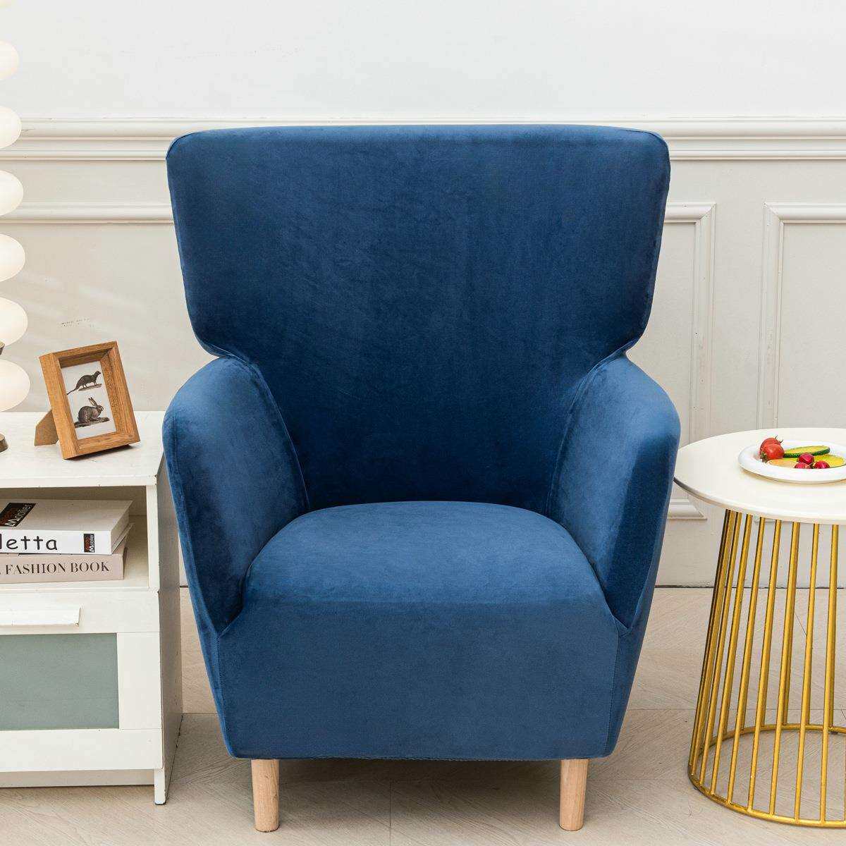 新款毛绒奥卡珊靠背椅子套休闲单人全包弹力沙发椅套罩