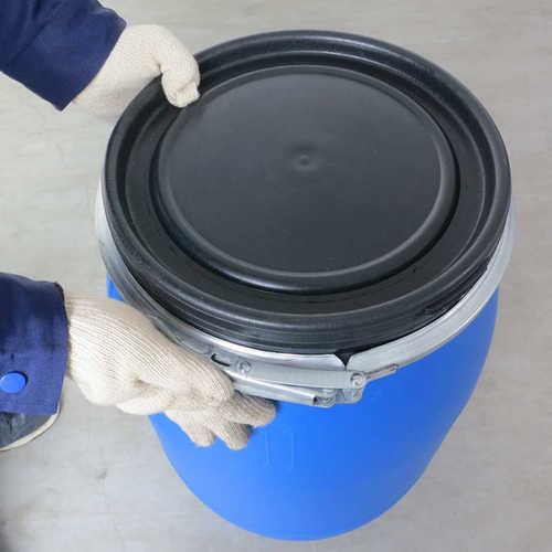 50L55L法兰桶大开口废液桶化工桶液体桶避光涂料桶带铁箍桶UN标