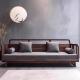 新中式 沙发简约实木布艺直排小户型家用沙发 高端黑胡桃木2025新款