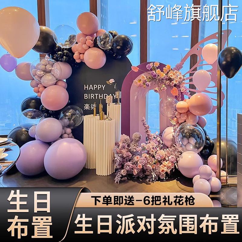 网红生日装饰场景布置女孩十八岁成人礼男士高级感气球背景墙kt板