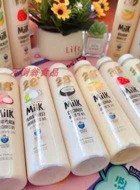 第28街荔枝白桃味牛奶乳饮料椰子味原味甜牛奶400g*12瓶整箱混合