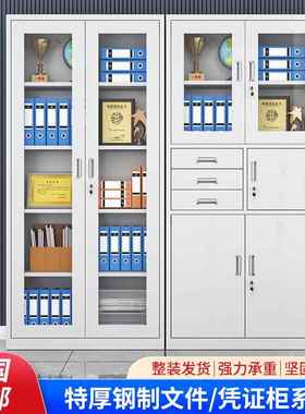 钢制办公文件柜务凭书证柜资料档案柜带锁铁皮财柜柜室储物s-001