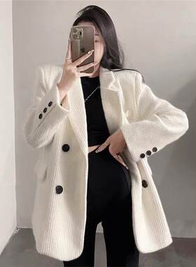 潮牌2025春秋新款韩版小西服百搭高级感灯芯绒休闲宽松西装外套女