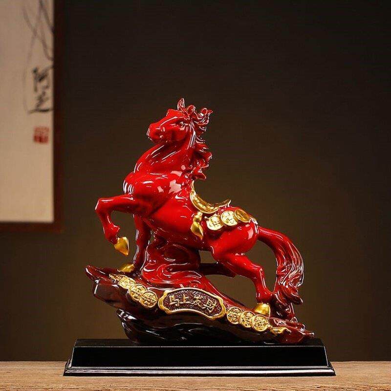 马上发财陶瓷马摆件生肖马瓷器工艺礼品摆饰招财办公摆设装饰品开