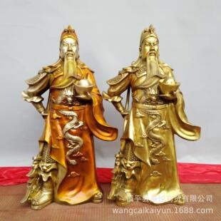 铜像铜关公铜像关羽像财神武财神摆件关二爷家居摆设工艺品