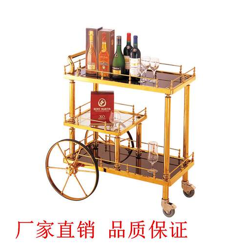供应加厚不锈钢三层酒水车酒店餐厅会所手推送餐车酒吧餐车