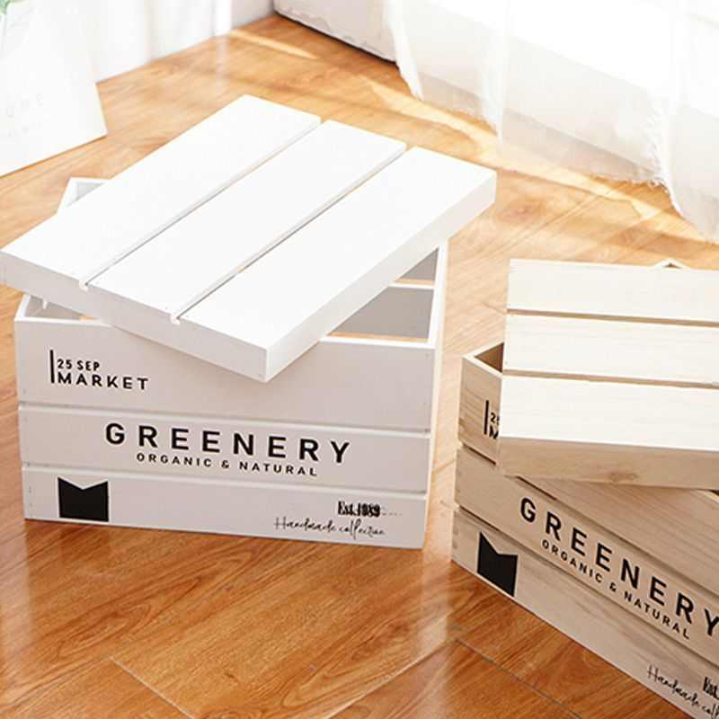 木框箱置物木箱水果框超市装饰陈列木箱子复古储物实木收纳箱