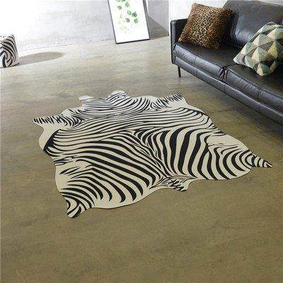 高档牛地毯欧式动物纹奶牛客厅卧室茶几 黑白时尚创意皮毛绒地垫