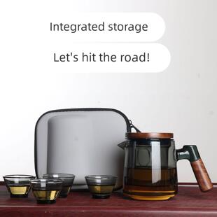 旅行茶具套装户外露营便携式茶具茶壶耐高温玻璃快客杯可明火煮茶