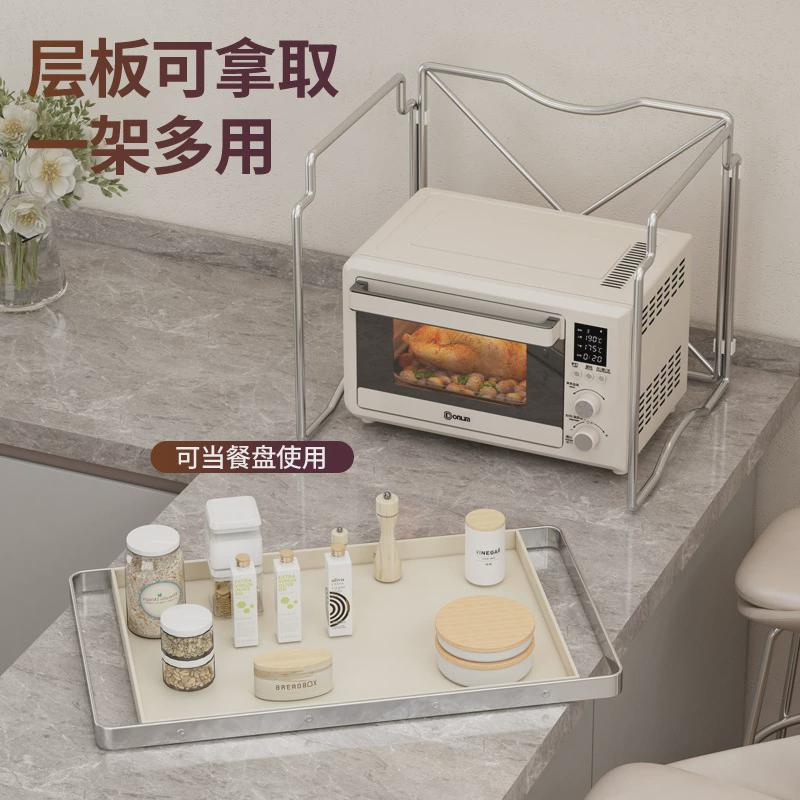 热销微波炉架厨房置物架台面式多功能烤箱锅架货架多层整理收纳架