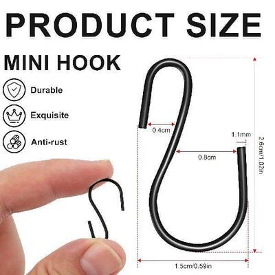 Hot sale 120Pcs 1-Inch Mini S-Shaped Hook, S-Shaped Hook,
