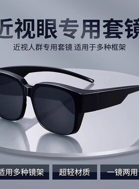 Near-sighted clip-on sunglasses with polarized lenses to pro