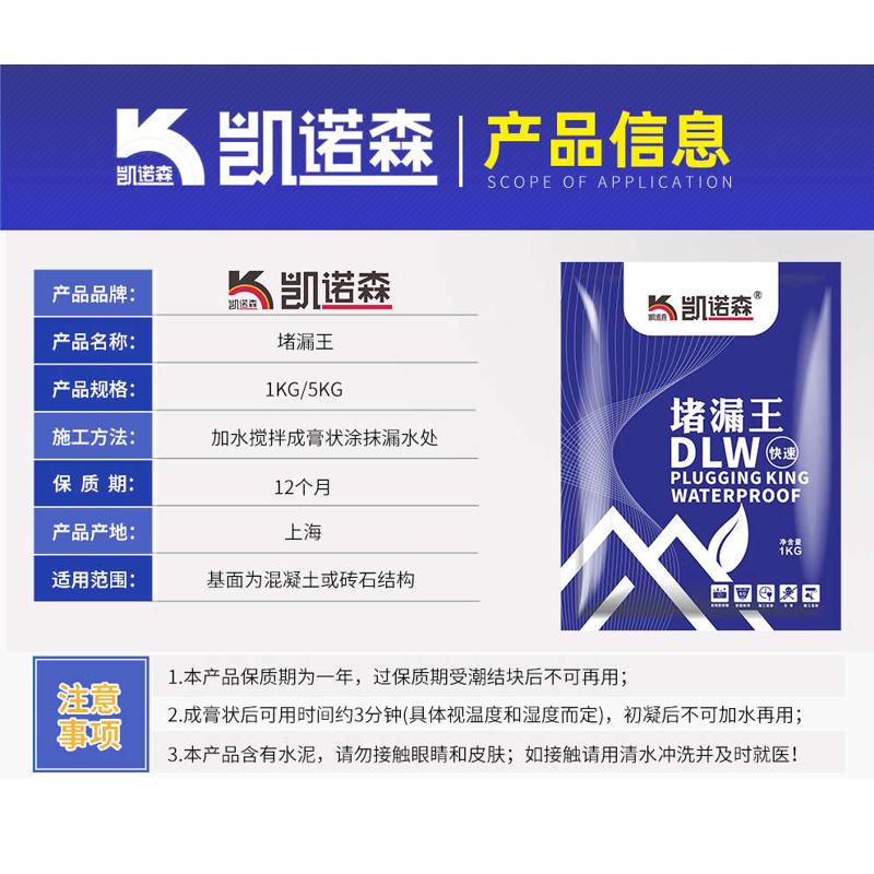 快干水泥水不漏速凝型卫生间漏水堵漏王水泥地面修补屋顶裂缝补漏