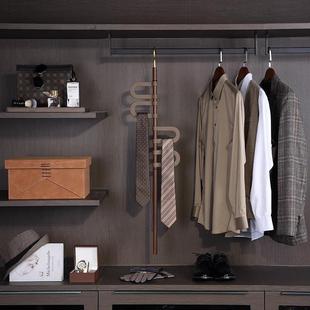 衣柜装 样板房衣帽间意式 咖色主题商务男士 软装 饰品 简约衣服皮鞋