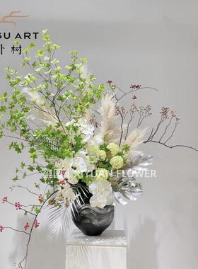玺园中古轻奢复古陶瓷花器花艺样板间茶室客餐厅桌面软装家居摆件