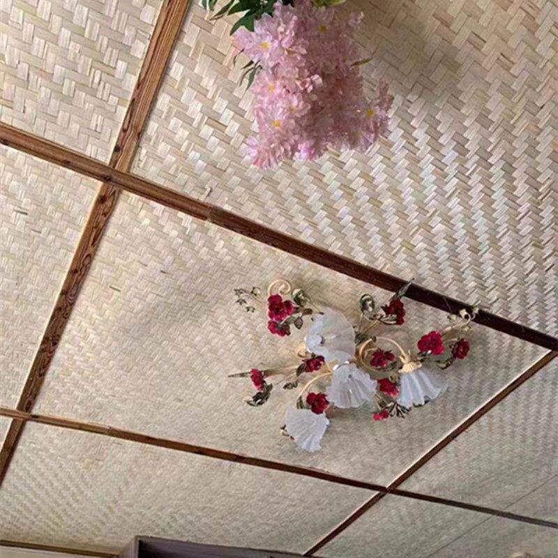 产地现货竹蔑席工地用墙面装饰装修竹席子农家乐装饰装修吊顶竹席