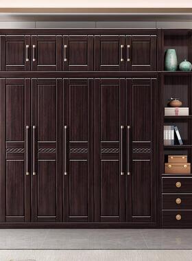 乌金木全实木衣带顶柜转式角柜新中W2038YG卧柜室三四五六门衣大