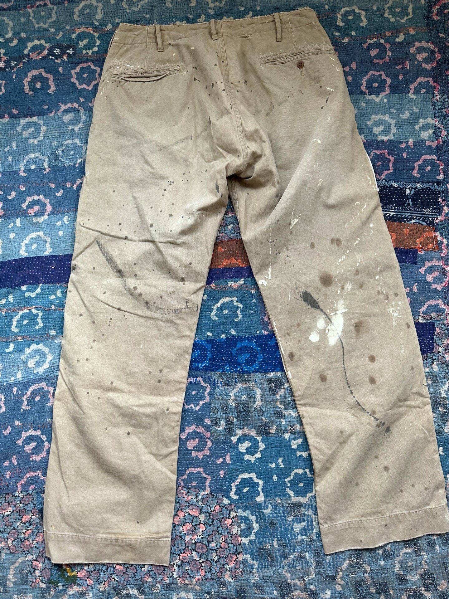 RRL Limited Patchwork Straight-Leg Pants — front