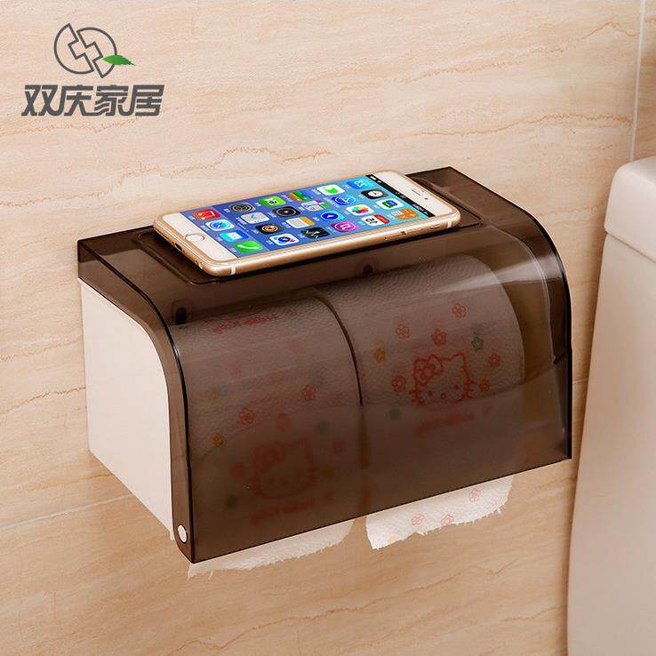 卫生间纸巾盒免打孔创意吸盘式厕所浴室抽纸卷纸筒家用防水厕纸盒