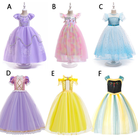 迪士尼女宝宝白雪公主裙女童爱洛，睡美人小孩的公主蓬蓬裙子礼服