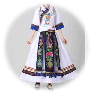 高档少数族畲族服装女演出凤凰刺绣凤冠头饰舞演蹈表服服秋民冬季